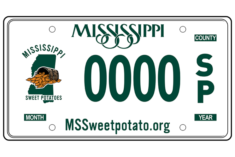 Mississippi sweet potato license plate