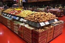 Potato display at Loblaws in Canada