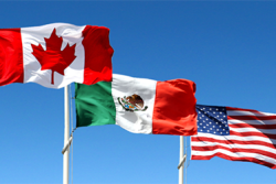 U.S. Canada Mexico Flags