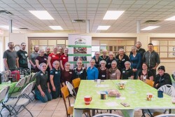 Employees of NatureFresh Farms volunteer at Southwestern Ontario Gleaners, a charitable organization in Leamington, Ontario.