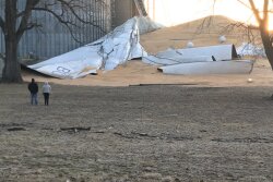 A grain bin collapse in La Grange, Mo.