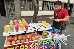Fresh produce vendor in Mexico City