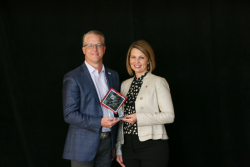 Brent Wilson, US Foods® Dallas vice president of merchandising and marketing; and Amari Seiferman, Certified Hereford Beef president and CEO.