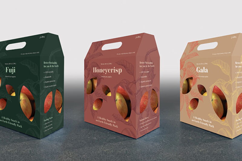 Michigan Fresh Marketing LLC offers apples in an earth-friendly recyclable cardboard box for consumers who don’t want to buy polybagged product out of concern for the environment, says Chuck Yow, director of U.S. sales and business development.