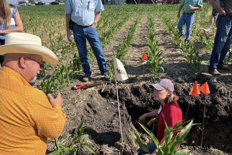 Dry conditions in some parts of the Midwest are putting a strain on yield potential early this season. But some stands are thriving. Practices such as continuous covers and no-till are making the difference, says Jimmy Emmons, the author, far left.