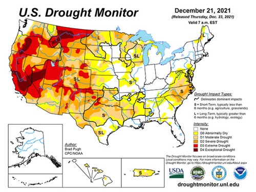 Dec. 23, 2021 Drought Map