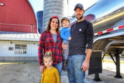 Annaliese farms with her husband and his parents in Ettrick, Wis. 