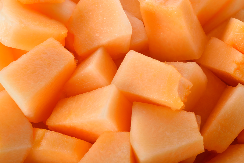cut cantaloupe