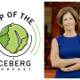 logo of lettuce and woman in blue dress