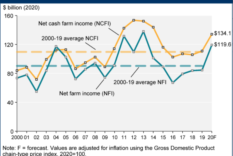 If realized, 2020 would deliver the highest net farm income the U.S. agriculture sector has seen since 2013.