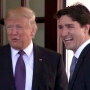 Pres Donald Trump & Canadian Prime Minister Justin Trudeau share a lighter moment in this undated photo. But the smiles were replaced by frowns following the Group of Seven (G-7)  Summit.