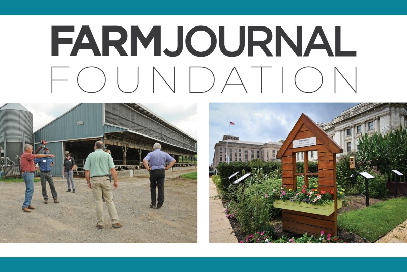 Left: A socially-distanced on-farm state dialogue in New York brought farmers together with important stakeholders. Right: The Voice of the Farmer Garden in Washington, D.C., became a virtual living museum.