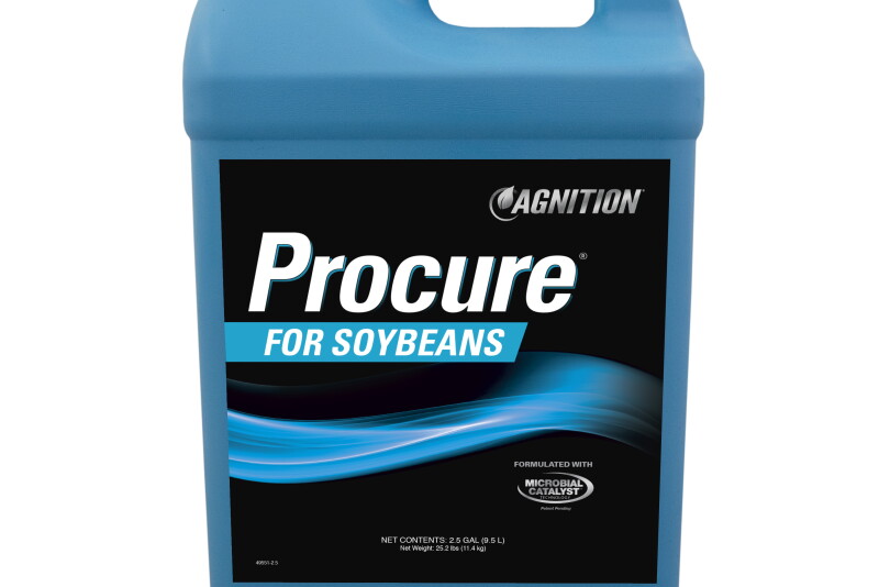 Procure for Soybeans uses patented Microbial Catalyst technology to increase nitrogen fixation, improve soybean plant health and help maximize profitability,