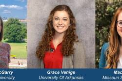 Madeline McGarry, Grace Vehige and Macey Hurst are winners of the Sonja Hillgren Memorial Scholarship.
