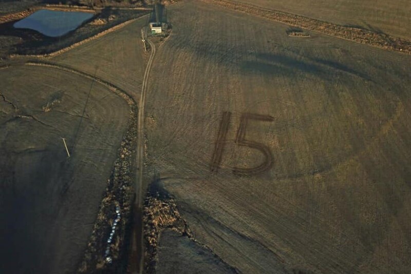 Once Rob Leach was satisfied with his ‘crappy creation,’ he took to Facebook to see if anyone nearby with a drone could take a picture of his masterpiece. A stranger responded, drove out to Leach’s farm, and flew a drone 400 ft. above his field. Here were his results.