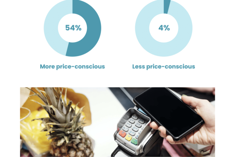 circle graph and cell phone hovering over pineapple