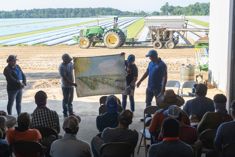 Farmworker education. Photo courtesy Fair Food Program 