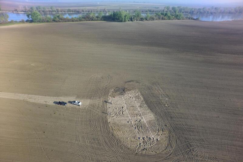 The outline of steamboat Malta, discovered in a Missouri corn field.