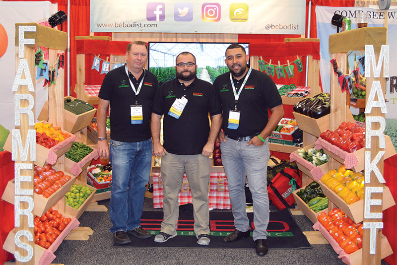 Pharr, Texas-based Bebo Distributing Inc.'s Raymond Labus (from left) , Jose Luis Licea and Joacim Hernandez represented the company at the 2017 Viva Fresh expo. 