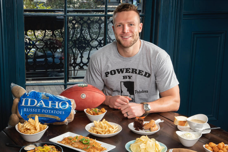Taysom Hill, an Idaho native who played in a variety of positions for the New Orleans Saints, partnered with the Idaho Potato Commission in a 4-month social media campaign.