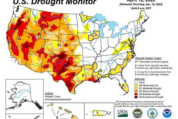 National Drought Map 04-14-2022