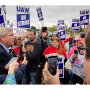 U.S. Department of Agriculture USDA Secretary Tom Vilsack met with the men and women of United Auto Workers Local 450 as they continue their fight for a fair wage, better benefits, and a secure retirement at the John Deere Des Moines Works, in Ankeny, Iowa, on October 20, 2021. USDA Photo by Lance Cheung.