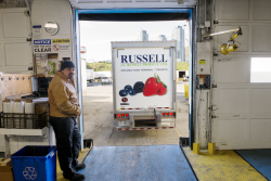 John Melo at the loading dock of J.E. Russell Produce Ltd.