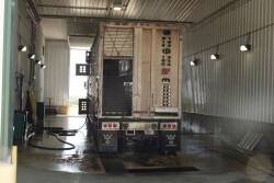 Semi truck in truck wash