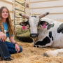Addi Drury sits with Hard Labor during one of her many visits to the OSU Veterinary Hospital.