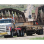 100-year-old bridge is moved along Highway 16 in Washakie County, Wyo.