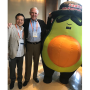 John Wang, CEO of Lantao (left), and Mission Produce President and CEO Steve Barnard, with Mr. Avocado brand mascot Mr. Avocado, at the Produce Marketing Association’s recent Fresh Connections event in Shenzhen, China.