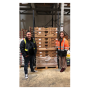 Eddie Quintero and Lana Chehabeddine, of Southern Specialties, with a donated Brighter Bites shipment.

