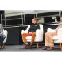 The National Potato Council’s “Eye on Potatoes” recorded a live podcast at the 2022 Potato Expo. The podcast, hosted by Montana television and radio farm broadcaster Lane Nordlund (left), featured guests Pat Hatzenbuehler (middle) and Liang “Jimmy” Lu (right), both assistant professors of agricultural economics at the University of Idaho. 