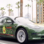 Tesla car with avocado on it