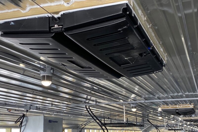Gravity inlet on ceiling.