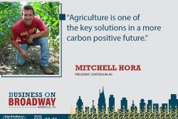 “Agriculture is one of the key solutions in a more carbon positive future,” says Mitchell Hora. 
