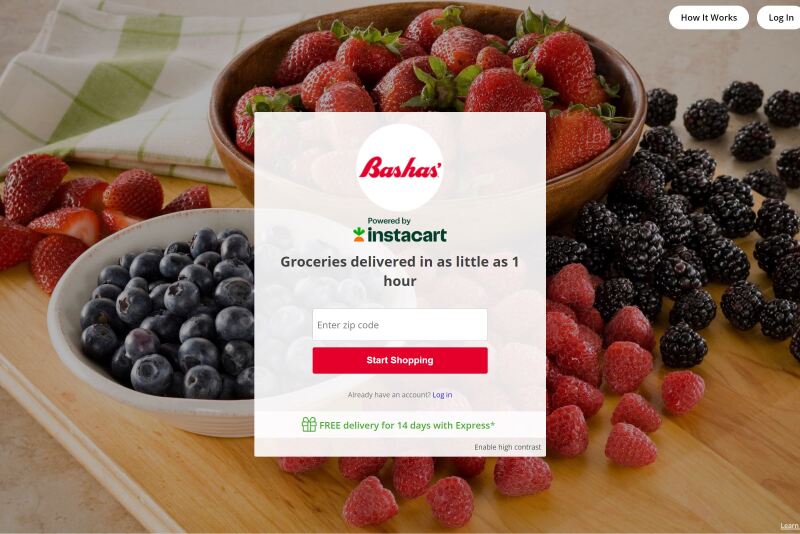Screenshot of what shoppers see when shopping at Bashas' through Instacart. 