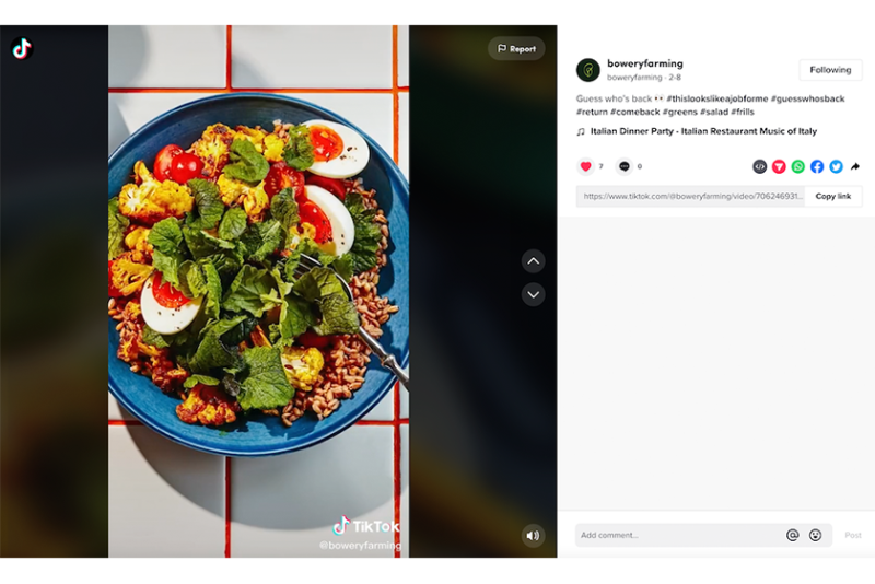 tiktok grain bowl with eggs farro greens
