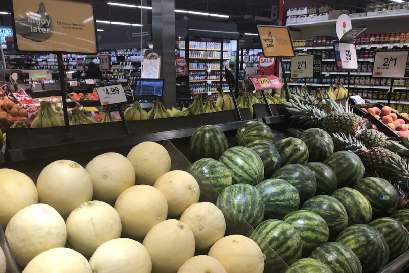 stop & shop melons banana sign ripening