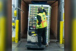 Loading produce for transport 