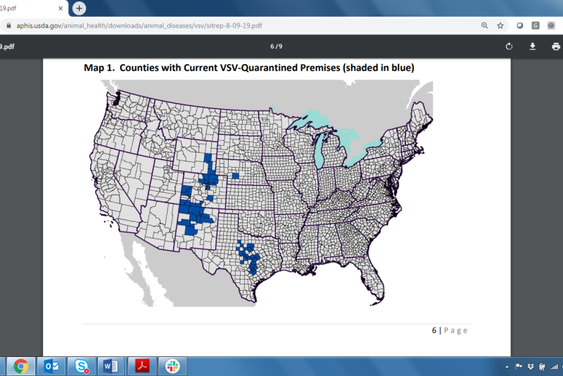 Six states now have confirmed cases of VSV this summer.