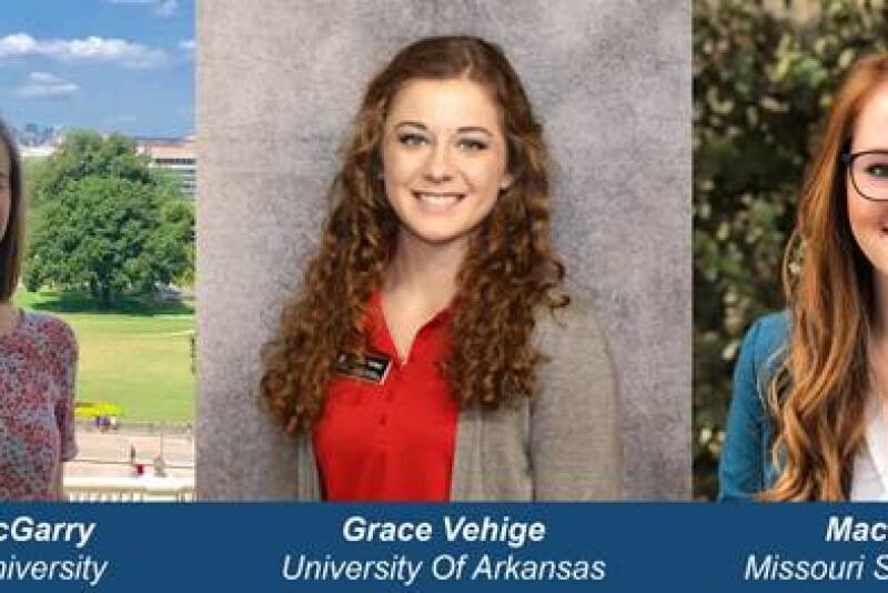 Madeline McGarry, Grace Vehige and Macey Hurst are winners of the Sonja Hillgren Memorial Scholarship.