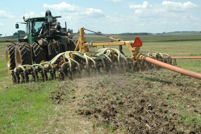 Land application of milk/manure combination.