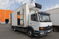 A refrigerated cargo truck