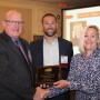 MACA Immediate Past President Rodney Schmidt, Bayer (L), newly-elected President Joe Olson, Helena, and Susanne Wasson.