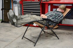 Folding gravity-type lawn lounger