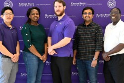 The research team includes Waithaka Mwangi, at the far right; Tae Kim, research assistant professor; and graduate students Huldah Sang, Jayden McCall and Rakshith Kumar.