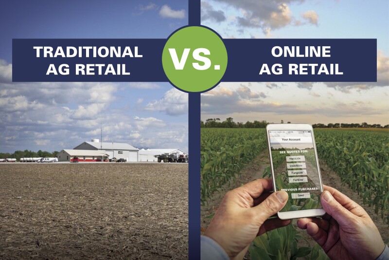Only 25% of U.S. crop farmers purchase inputs online in 2017, according to USDA. 