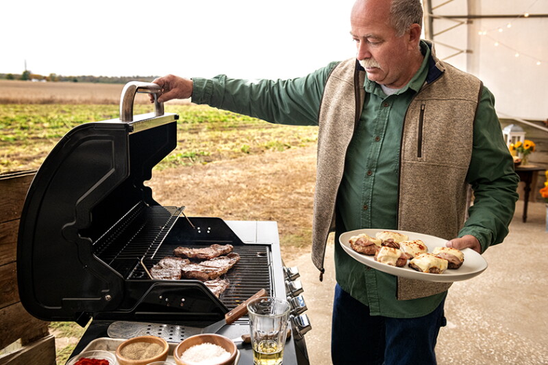 Pork on the grill