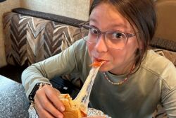 Landry Spray with a Stock Show Pizza Sub